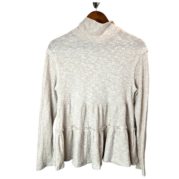 Anthropologie eri+ali Waffle Knit Cowl Neck Pullover XS - Picture 1 of 4